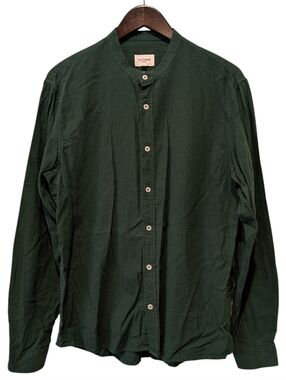 Octobre Éditions Green Band Collar Long Sleeve Shirt - XL